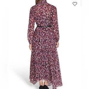 HALSTON Printed Chiffon Maxi Dress